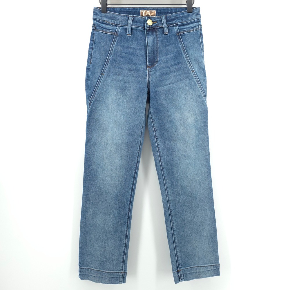 Kut from the Kloth Womens Jeans Reese 4 Blue High Rise Straight Front Seam
